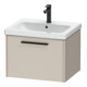 Duravit Meuble sous-lavabo D-Code 58,4x40x46 cm, 1 tiroir, Taupe mat, Grand noir-1