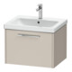 Duravit Meuble sous-lavabo D-Code 58,4x40x46 cm, 1 tiroir, Taupe mat, poignées chrome-1