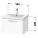 Duravit Meuble sous-lavabo D-Code 58,4x40x46 cm, 1 tiroir, vert ma, Gr. chr