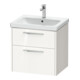 Duravit Meuble sous lavabo D-Code 58,4x55,5x46 cm, 2 tiroirs, blanc brillant, chrome-1