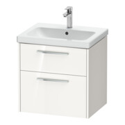 Duravit Meuble sous lavabo D-Code 58,4x55,5x46 cm, 2 tiroirs, blanc brillant, chrome