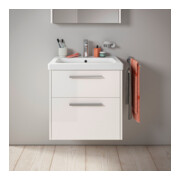 Duravit Meuble sous lavabo D-Code 58,4x55,5x46 cm, 2 tiroirs, blanc brillant, chrome-2