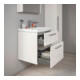 Duravit Meuble sous lavabo D-Code 58,4x55,5x46 cm, 2 tiroirs, blanc brillant, chrome-4