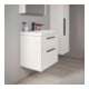 Duravit Meuble sous-lavabo D-Code 58,4x55,5x46 cm, 2 tiroirs, blanc brillant, poignée noire