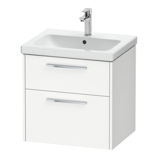 Duravit Meuble sous-lavabo D-Code 58,4x55,5x46 cm, 2 tiroirs, blanc mat, chromé