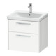 Duravit Meuble sous-lavabo D-Code 58,4x55,5x46 cm, 2 tiroirs, blanc mat, chromé-1