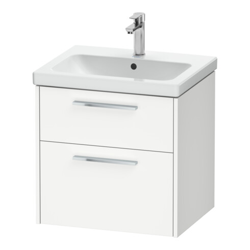 Duravit Meuble sous-lavabo D-Code 58,4x55,5x46 cm, 2 tiroirs, blanc mat, chromé
