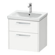 Duravit Meuble sous-lavabo D-Code 58,4x55,5x46 cm, 2 tiroirs, blanc mat, chromé