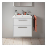 Duravit Meuble sous-lavabo D-Code 58,4x55,5x46 cm, 2 tiroirs, blanc mat, chromé-2