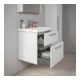 Duravit Meuble sous-lavabo D-Code 58,4x55,5x46 cm, 2 tiroirs, blanc mat, chromé