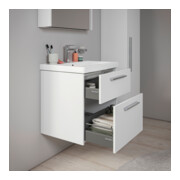 Duravit Meuble sous-lavabo D-Code 58,4x55,5x46 cm, 2 tiroirs, blanc mat, chromé-5