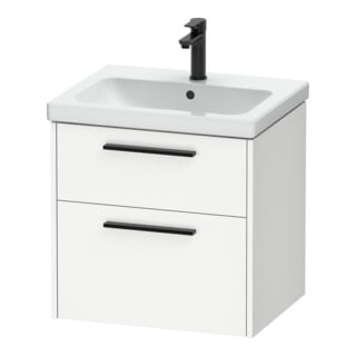 Duravit Meuble sous-lavabo D-Code 58,4x55,5x46 cm, 2 tiroirs, blanc mat, gris anthracite