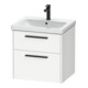 Duravit Meuble sous-lavabo D-Code 58,4x55,5x46 cm, 2 tiroirs, blanc mat, gris anthracite-1