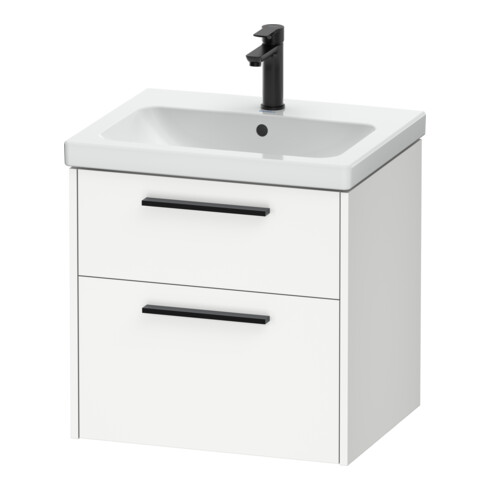 Duravit Meuble sous-lavabo D-Code 58,4x55,5x46 cm, 2 tiroirs, blanc mat, gris anthracite