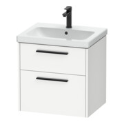Duravit Meuble sous-lavabo D-Code 58,4x55,5x46 cm, 2 tiroirs, blanc mat, gris anthracite