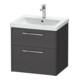 Duravit Meuble sous-lavabo D-Code 58,4x55,5x46 cm, 2 tiroirs, gris mat, Gr. chr-1
