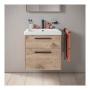 Duravit Meuble sous-lavabo D-Code 58,4x55,5x46 cm, 2 tiroirs, marbre, noir-5