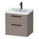 Duravit Meuble sous-lavabo D-Code 58,4x55,5x46 cm, 2 tiroirs, noir mat-1