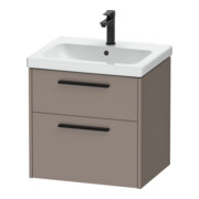Duravit Meuble sous-lavabo D-Code 58,4x55,5x46 cm, 2 tiroirs, noir mat