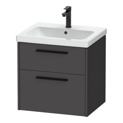 Duravit Meuble sous-lavabo D-Code 58,4x55,5x46 cm, 2 tiroirs, S, graph ma, Gr. sw