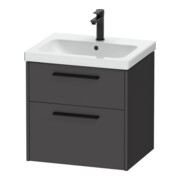 Duravit Meuble sous-lavabo D-Code 58,4x55,5x46 cm, 2 tiroirs, S, graph ma, Gr. sw