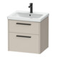 Duravit Meuble sous lavabo D-Code 58,4x55,5x46 cm, 2 tiroirs, S, Taupe mat, Gr. sw-1