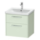 Duravit Meuble sous lavabo D-Code 58,4x55,5x46 cm, 2 tiroirs, S, vert ma, Gr. chr-1