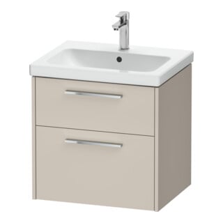 Duravit Meuble sous lavabo D-Code 58,4x55,5x46 cm, 2 tiroirs, Taupe mat, grand chr