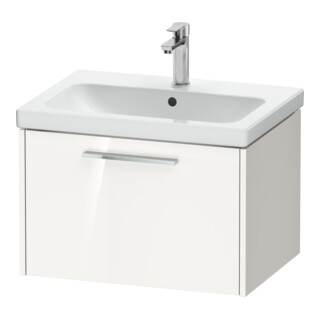 Duravit Meuble sous lavabo D-Code 63,4x40x46 cm, 1 tiroir, blanc brillant, chrome