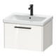 Duravit Meuble sous lavabo D-Code 63,4x40x46 cm, 1 tiroir, blanc brillant, poignée noire-1