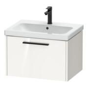 Duravit Meuble sous lavabo D-Code 63,4x40x46 cm, 1 tiroir, blanc brillant, poignée noire-1