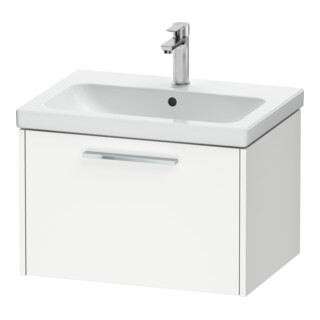 Duravit Meuble sous-lavabo D-Code 63,4x40x46 cm, 1 tiroir, blanc mat, poignées chrome