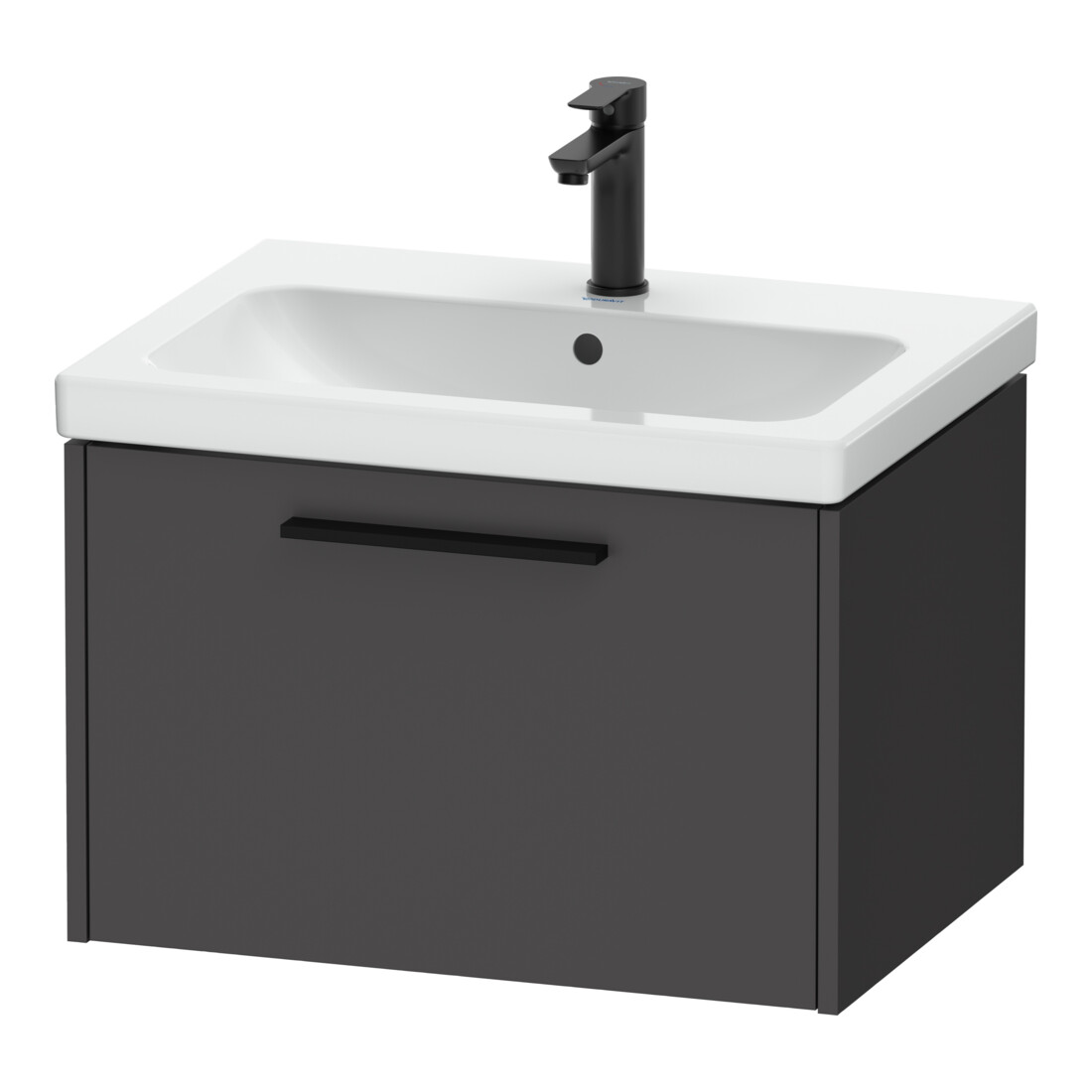 Duravit Meuble sous lavabo D-Code 63,4x40x46 cm, 1 tiroir, graph ma, Gr. sw