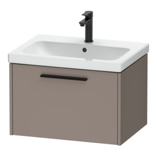 Duravit Meuble sous-lavabo D-Code 63,4x40x46 cm, 1 tiroir, mat, noir brillant