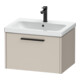 Duravit Meuble sous lavabo D-Code 63,4x40x46 cm, 1 tiroir, Taupe mat, Grand, noir-1