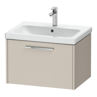 Duravit Meuble sous-lavabo D-Code 63,4x40x46 cm, 1 tiroir, taupe mat, poignée chrome
