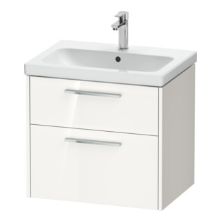 Duravit Meuble sous-lavabo D-Code 63,4x55,5x46 cm, 2 tiroirs, blanc brillant, chrome