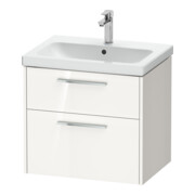 Duravit Meuble sous-lavabo D-Code 63,4x55,5x46 cm, 2 tiroirs, blanc brillant, chrome