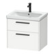 Duravit Meuble sous-lavabo D-Code 63,4x55,5x46 cm, 2 tiroirs, blanc mat, gris anthracite-1