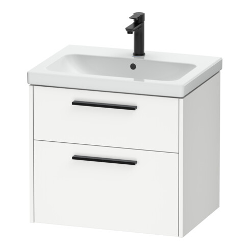 Duravit Meuble sous-lavabo D-Code 63,4x55,5x46 cm, 2 tiroirs, blanc mat, gris anthracite