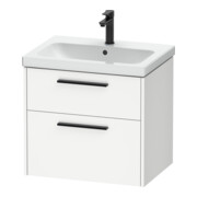 Duravit Meuble sous-lavabo D-Code 63,4x55,5x46 cm, 2 tiroirs, blanc mat, gris anthracite