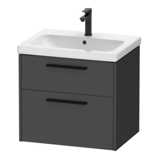 Duravit Meuble sous lavabo D-Code 63,4x55,5x46 cm, 2 tiroirs, graph ma, Gr. sw