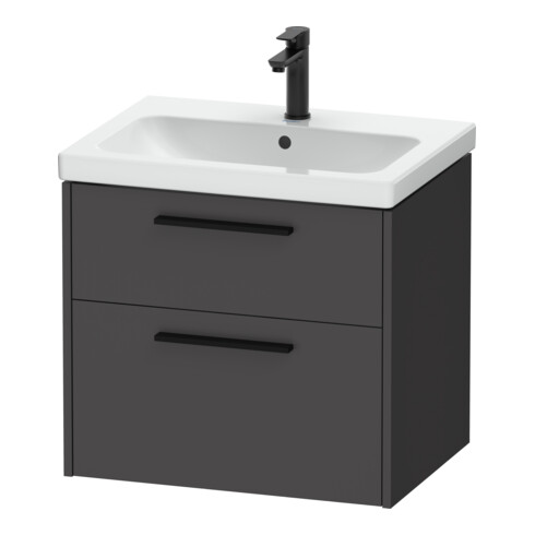 Duravit Meuble sous lavabo D-Code 63,4x55,5x46 cm, 2 tiroirs, graph ma, Gr. sw