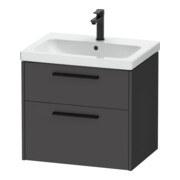 Duravit Meuble sous lavabo D-Code 63,4x55,5x46 cm, 2 tiroirs, graph ma, Gr. sw