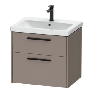 Duravit Meuble sous lavabo D-Code 63,4x55,5x46 cm, 2 tiroirs, noir mat
