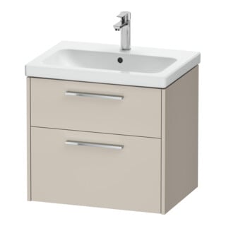 Duravit Meuble sous-lavabo D-Code 63,4x55,5x46 cm, 2 tiroirs, Taupe mat, Gr. chr