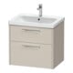 Duravit Meuble sous-lavabo D-Code 63,4x55,5x46 cm, 2 tiroirs, Taupe mat, Gr. chr-1
