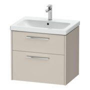 Duravit Meuble sous-lavabo D-Code 63,4x55,5x46 cm, 2 tiroirs, Taupe mat, Gr. chr