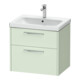 Duravit Meuble sous lavabo D-Code 63,4x55,5x46 cm, 2 tiroirs, vert ma, Gr. chr-1