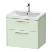 Duravit Meuble sous lavabo D-Code 63,4x55,5x46 cm, 2 tiroirs, vert ma, Gr. chr